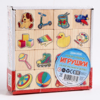 Кубики деревянные &laquo;Игрушки&raquo;, 16 шт.