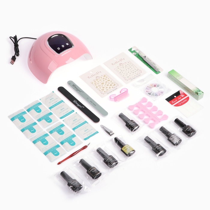 Набор для маникюра Luazon, лампа LUF-19, 54 Вт, 18 диодов, инструменты, лаки