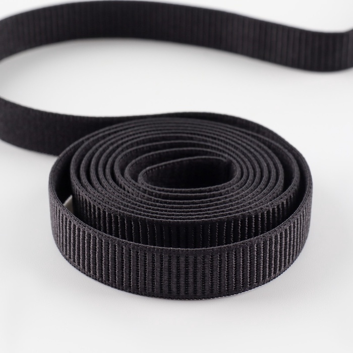 Резинка бельевая, в рубчик, 10 мм, 10 &plusmn; 1 м, цвет чёрный