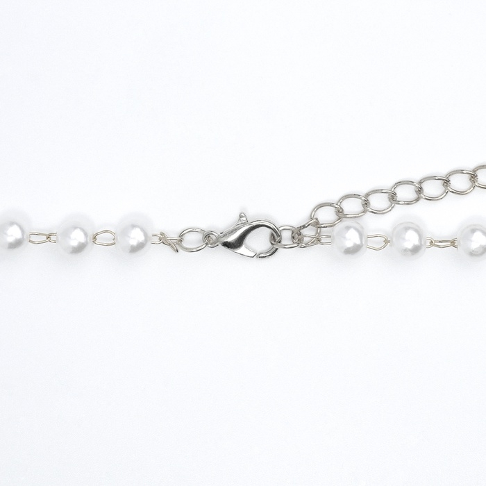 Кулон с жемчугом &laquo;Сердце&raquo; макси цвет серебро, 40см