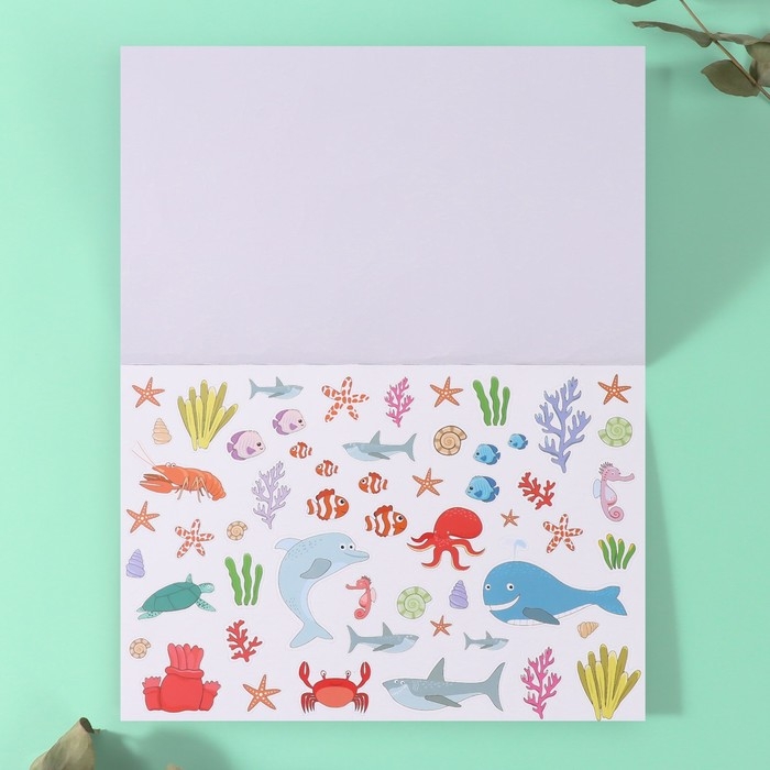 Наклейки в книжке "Животные" + 5 фонов 20,7х14,2 см