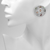 Серьги со стразами &laquo;Блеск вечера&raquo; клуб судьбы, цвет разноцветный в серебре