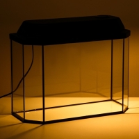 Аквариум "Панорамный" с крышкой, 25 литров, 44 х 18,5 х 31/36,5 см, чёрный