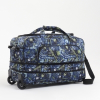 Сумка дорожная на колёсах, отдел на молнии, с увеличением, наружный карман, длинный ремень, цвет синий Сумка дорожная на колёсах, отдел на молнии, с увеличением, наружный карман, длинный ремень, цвет синий