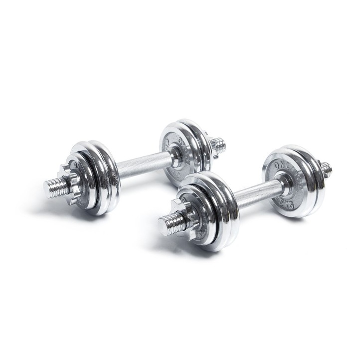 Набор гантелей сборных ONLYTOP 15 кг: 7,5 кг х 2 шт.