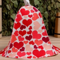 Шапка для бани "Сердечки" Шапка для бани "Сердечки"