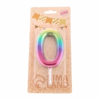 Свеча в торт "Акварель", цифра 0, 9 см, ГИГАНТ Свеча в торт "Акварель", цифра 0, 9 см, ГИГАНТ