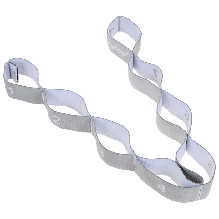 Эспандер-лента ONLYTOP, эластичная, с захватами, 90х4 см, цвет серый