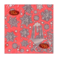 Новогодние салфетки бумажные Gold D&eacute;cor &laquo;Новогдний фонарь на красном&raquo; 3 слоя, 33х33 см, 20 шт