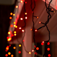 Гирлянда &laquo;Бахрома&raquo; 4 &times; 0.6 м, IP44, тёмная нить, 180 LED, свечение красное, 8 режимов, 220 В