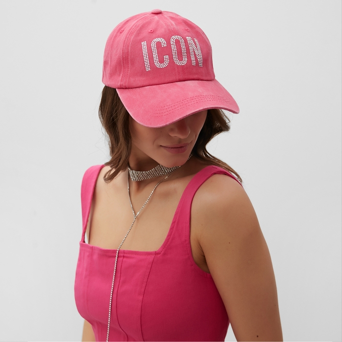 Кепка женская со стразами MIST Icon, розовый, р. 56-58 Кепка женская со стразами MIST Icon, розовый, р. 56-58