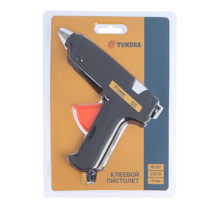 Клеевой пистолет ТУНДРА, 80 Вт, 220 В, 11 мм Клеевой пистолет ТУНДРА, 80 Вт, 220 В, 11 мм