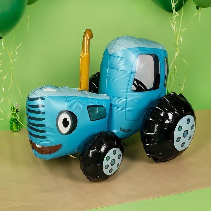 Фольгированный шар 28" &laquo;3D Синий Трактор&raquo;, фигура
