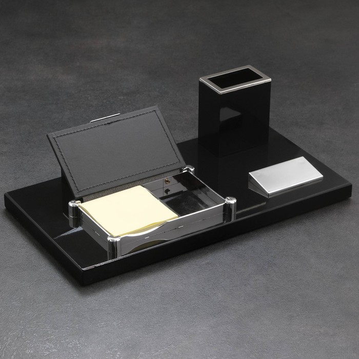 Набор настольный канцелярский 4в1 с визитницей, микс Набор настольный канцелярский 4в1 с визитницей, микс