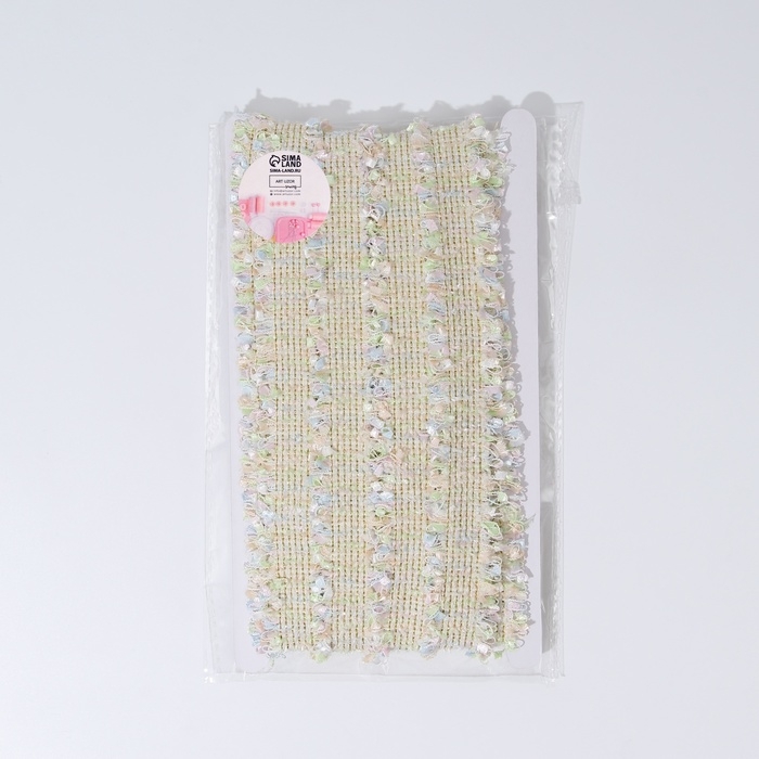 Тесьма декоративная &laquo;Твидовая&raquo;, двусторонняя, 30 мм, 5 &plusmn; 0,5 м, цвет пастельный