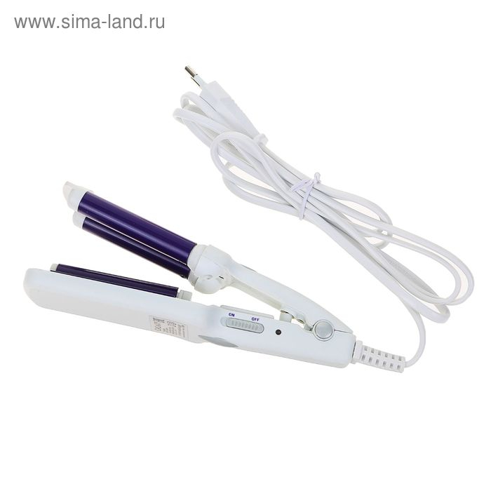 Плойка Galaxy GL 4619, 35 Вт, керамическое покрытие, d=10 мм, 180&deg;С, белая