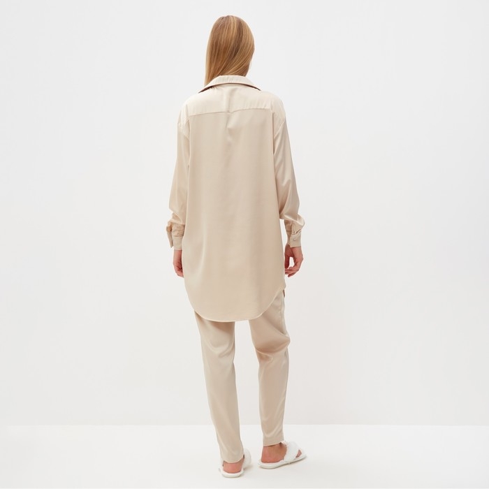 Комплект (сорочка, брюки) женский MINAKU: Light touch цвет бежевый, р-р 46 Комплект (сорочка, брюки) женский MINAKU: Light touch цвет бежевый, р-р 46