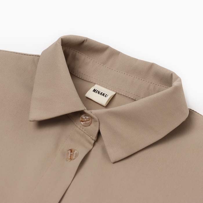 Платье женское MINAKU: Safari  миди цвет бежевый ,р-р 44