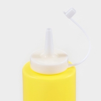 Бутылка для соуса Доляна, пластик, 350 мл, 6&times;6&times;19 см, жёлтая