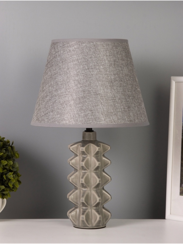 Лампа настольная "Ода" 40Вт Е14 серый 24х24х38см