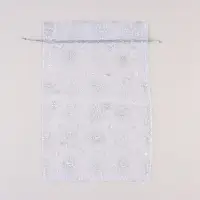 Мешочек подарочный &laquo;С Новым годом&raquo;, органза, серебристый, 20 х 30 см