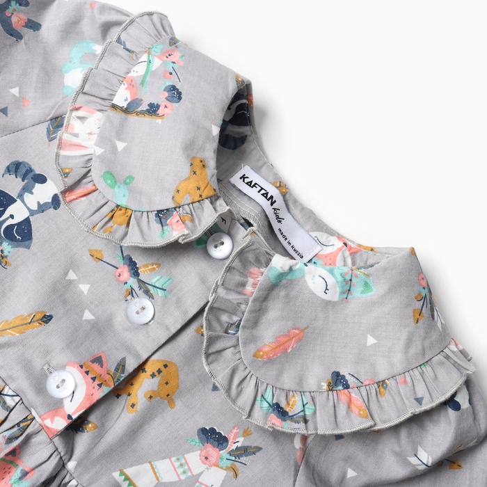 Платье детское с воротником KAFTAN Платье детское с воротником KAFTAN "Зверята" р.32 (110-116 см)