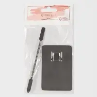 Набор д/нанесения макияжа 2 пред: палитра, спатула металл серебро пакет QF