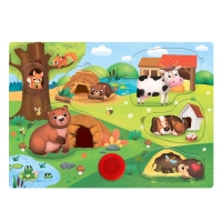 Пазл деревянный с чипом &laquo;Где чей дом??&raquo;