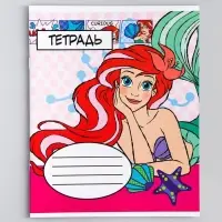 Тетрадь в клетку 12 листов, 5 видов МИКС, обложка мелованный картон, &laquo;Принцессы&raquo;