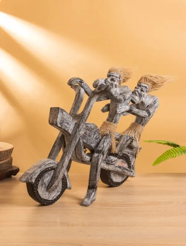 Сувенир "Аборигены байкеры" дерево, 35х15х30 см