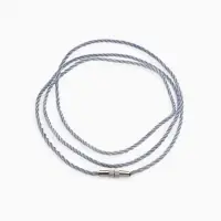 Шнурок гайтан 60 см d=2 мм, цвет серебряный, винтовой замок серебро