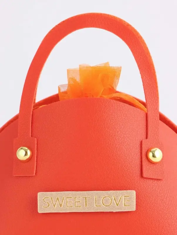 Кожанная подарочная сумочка 14 х 6,5 х 12,8 см оранжевая