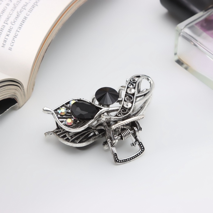 Краб для волос "Джум" веточка, 5 см, серебро