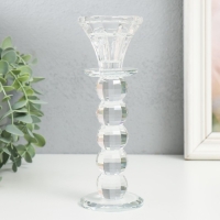 Подсвечник стекло на 1 свечу "Бутон на 5 шариках" прозрачный d=2,3 и 4 см 6х6х18,3 см Подсвечник стекло на 1 свечу "Бутон на 5 шариках" прозрачный d=2,3 и 4 см 6х6х18,3 см