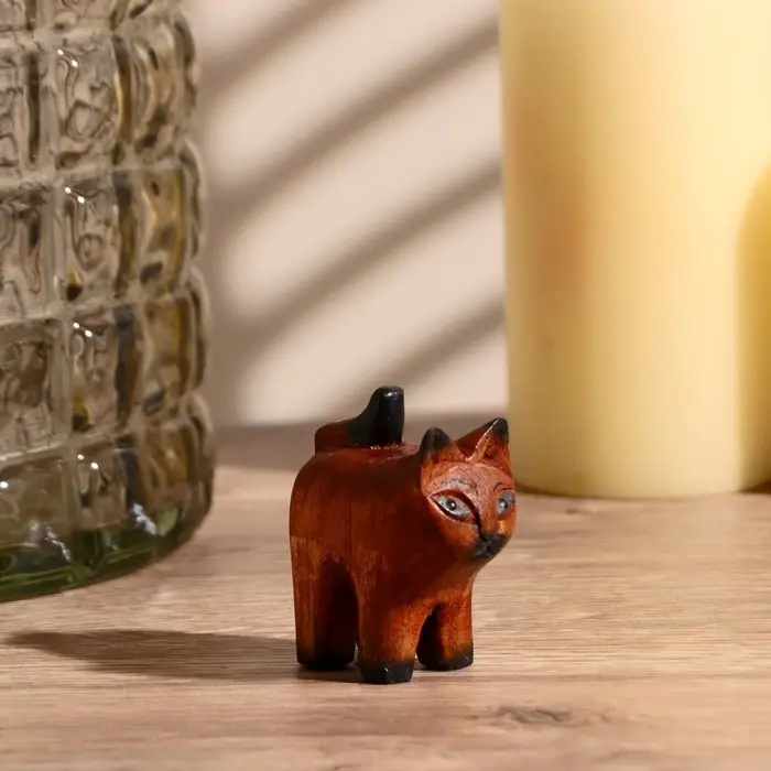 Сувенир &laquo;Причудливый кот&raquo;, 5.5&times;4.5&times;2.5 см, дерево