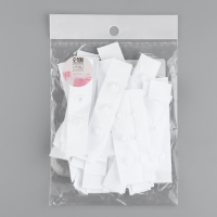 Застёжка для боди, d = 8 мм, 1,8 &times; 7 см, 20 шт, цвет белый