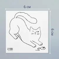 Переводная тату на тело чёрная &laquo;Кошки-мышки&raquo;, 6&times;6 см