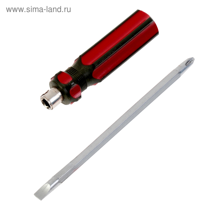 Отвертка комбинированная ЛОМ, 2 в 1, пластиковая рукоятка, PH2/SL6&times;125 мм