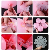 Фиксатор для шаров Цветок, 6,5 см, Прозрачный, набор 10 шт.