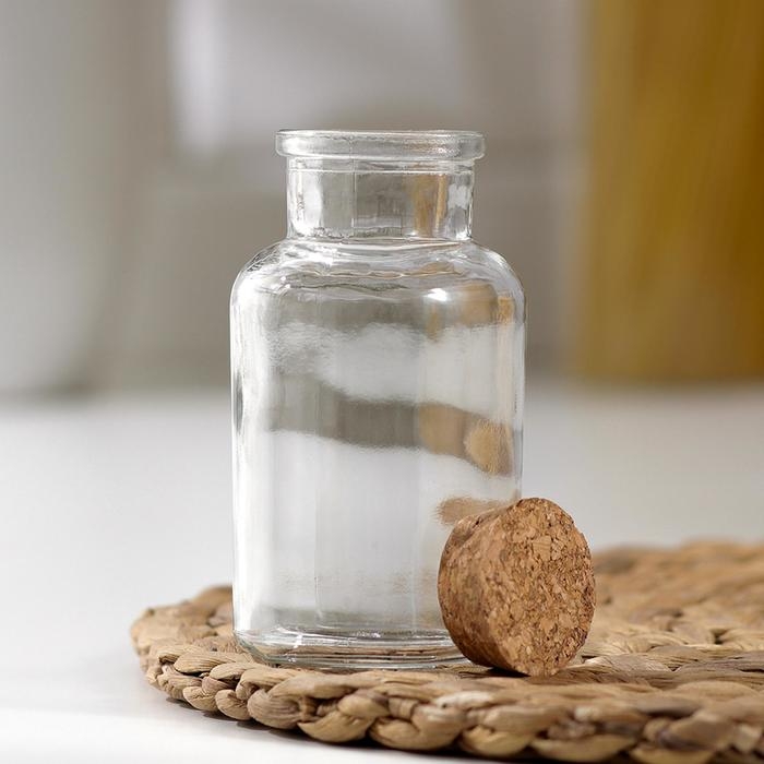 Баночка стеклянная для специй с пробковой крышкой Доляна &laquo;Парфе&raquo;, 180 мл, 11&times;5 см