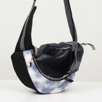 Сумка-переноска "Слинг" с креплением для ошейника, 45 х 11 х 24 см, бело-серая Сумка-переноска "Слинг" с креплением для ошейника, 45 х 11 х 24 см, бело-серая