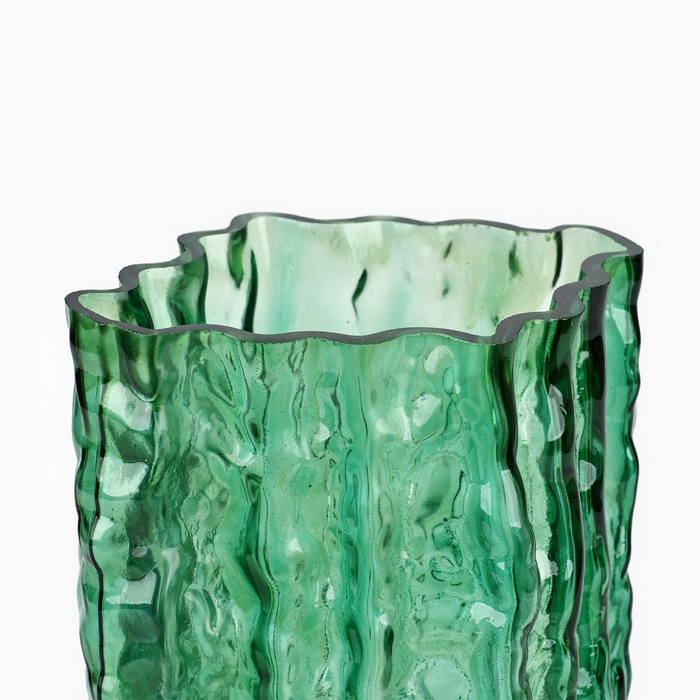 Ваза для цветов &laquo;Марбл грин&raquo; из зеленого стекла 20.5&times;15.5&times;10 см
