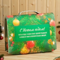 Банный набор в портфеле "С новым годом", зеленый