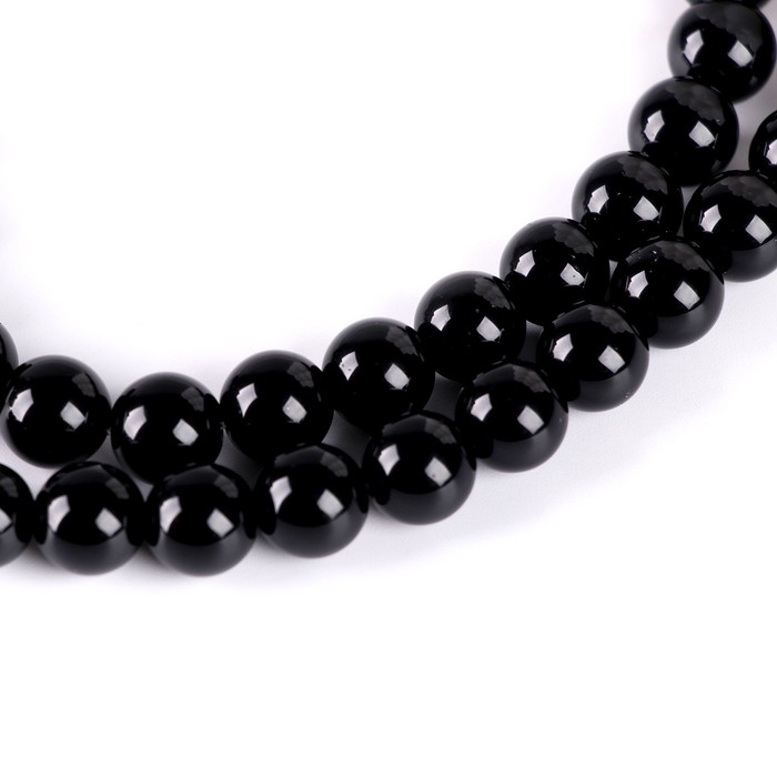 Бусины из натурального камня &laquo;Чёрный агат&raquo; набор 36 шт., размер 1 шт. &mdash; 10 мм