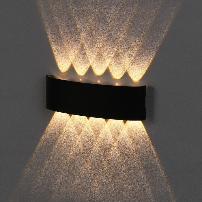 Светильник фасадный "Полусфера", FSD-099, 10 Вт, 3000К, 5 лучей, IP65, 220 В, металл, черный   10085