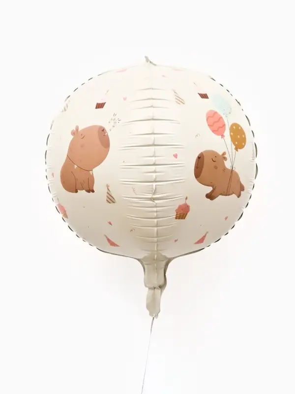 Воздушный шар фольгированный 25"  сфера &laquo;Милые капибары"