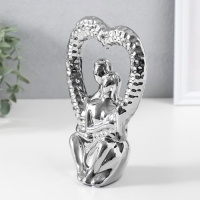 Сувенир керамика "Абстракция. Влюблённые с сердцем" серебро 13х7х18,5 см Сувенир керамика "Абстракция. Влюблённые с сердцем" серебро 13х7х18,5 см