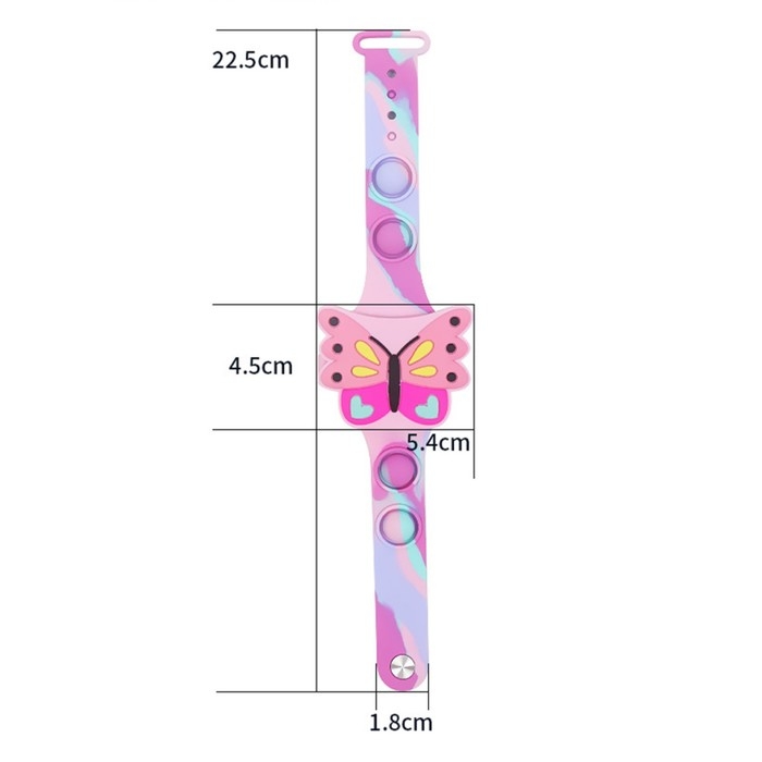 Часы наручные электронные, детские, Часы наручные электронные, детские, "Бабочка", ремешок pop-it, l-22.5 см