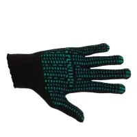 Перчатки садовые, хб, вязка 10 класс, 6 нитей, размер 9, с ПВХ точками, чёрные, Greengo