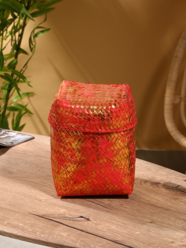 Корзинка плетеная "Голден" 16х16х23 см, розовый